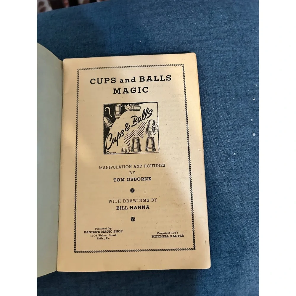 1937 Cups and Balls Magic Tom Osborne Kanter's Magic Shop First Edition Book